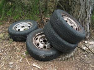 reused, recycled tire