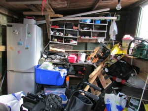 Unbelievably cluttered hoarder's house.