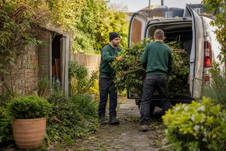 Garden waste grouped for collection from a Bromley home
