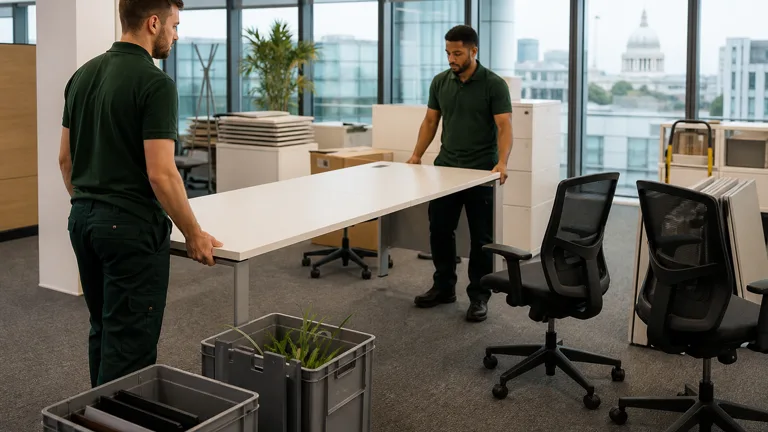 Desks and office furniture sorted for a Hammersmith clearance