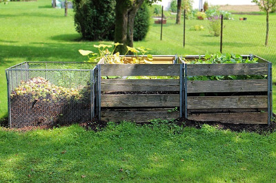compost bins full of green and food waste