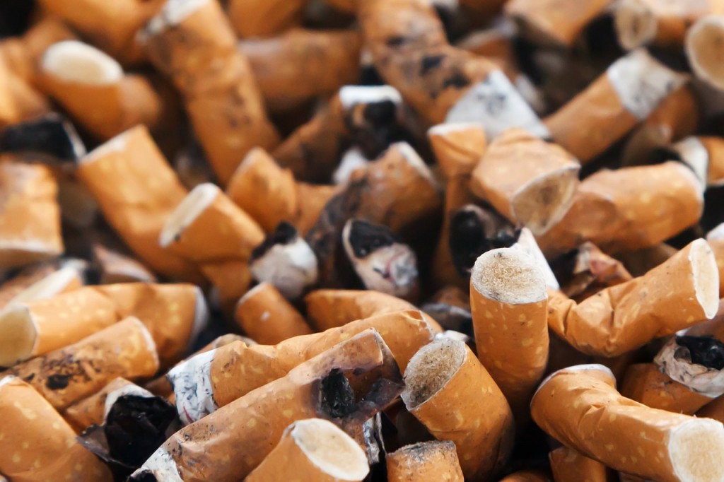 A pile of cigarette butts.