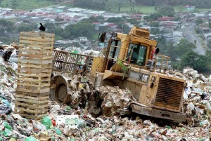 a landfill- source of land pollution