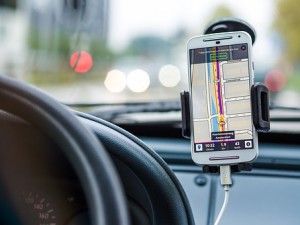 GPS smartphone used in a car as navigation